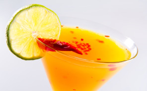 Suite cocktail over white background